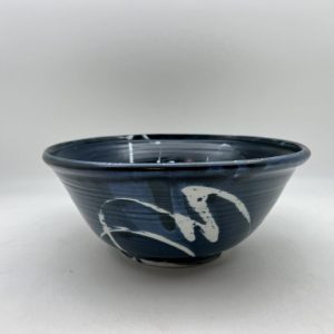 Large Navy & White Salad Bowl by Margo Brown - 3729