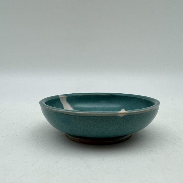 Mini Turquoise & White Dish by Margo Brown - 2745