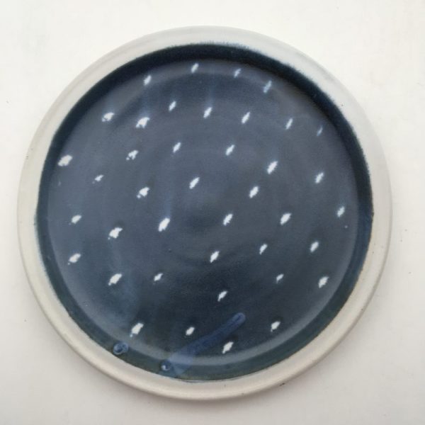 Porcelain blue and white small plate by Margo Brown