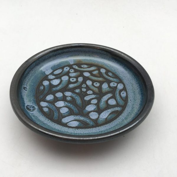 Black and blue porcelain bowl by Margo Brown