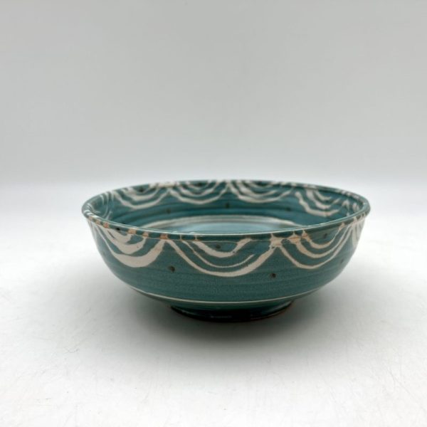Patterned Turquoise Bowl by Margo Brown - 3945 - Image 2