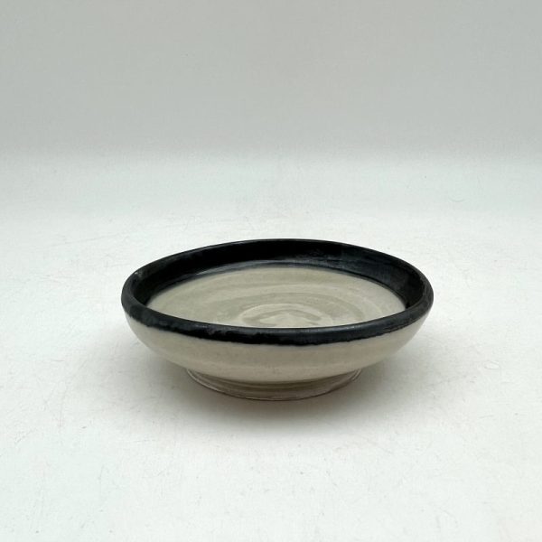 Mini Black-Rimmed Cream Dish by Margo Brown - 3922