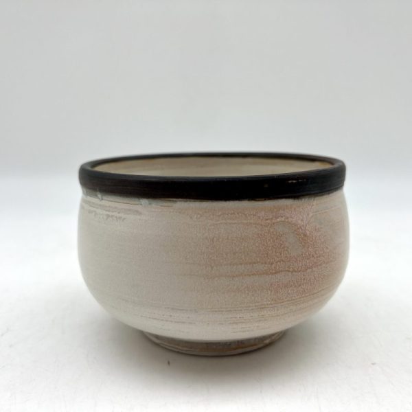 Black-Rimmed White Bowl by Margo Brown - 3946