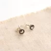 Teeny Tiny Stamped Heart Stud Earrings Sterling Silver - Image 3