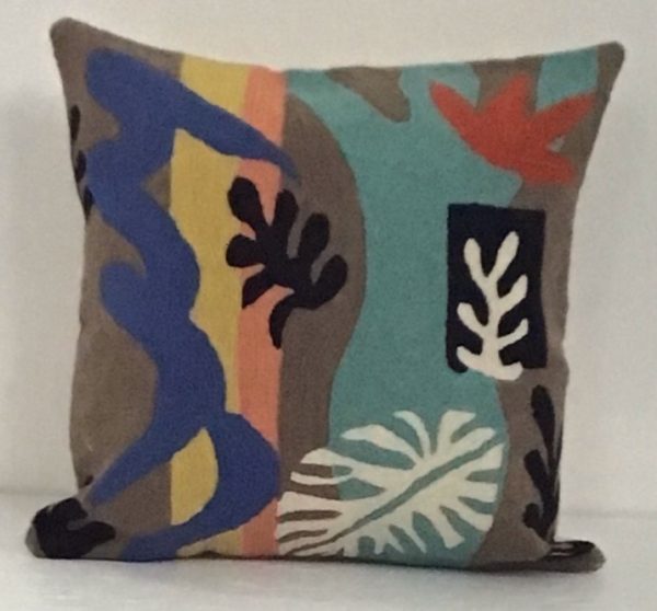 Matisse Leaves 18" Chainstitch Pillow #4