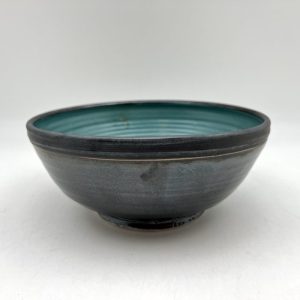 Black & Turquoise Bowl by Margo Brown - 4382