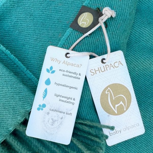 100% Baby Alpaca Throw - Jade - Image 3