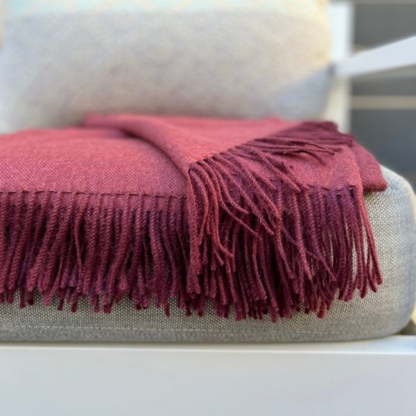 100% Baby Alpaca Throw - Malbec