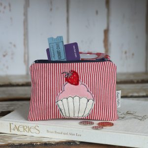 Cute Cupcake Embroidered Purse by Poppy Treffry
