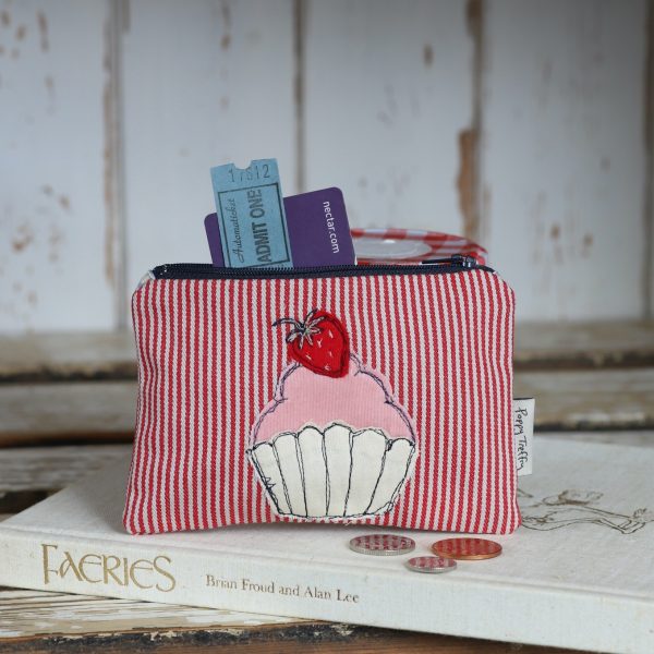 Cute Cupcake Embroidered Purse by Poppy Treffry