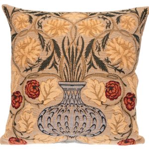 Vase with Flowers | William Morris Design | Decorative Pillow-Cover - Yapatkwa