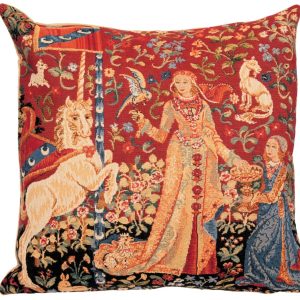 Medieval Lady & The Unicorn | Decorative Pillow-Cover - Yapatkwa