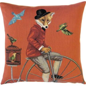 Penny-Farthing Fox Decorative Pillow-Cover - Yapatkwa