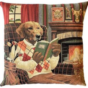 Golf Dog Reading Decorative Pillow Cover - Yapatkwa