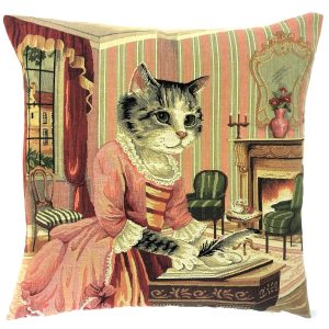 Feline Poetry Decorative Pillow-Cover - Yapatkwa