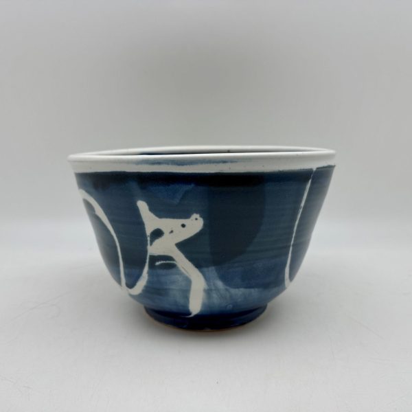 Tall Brush-Design Bowl by Margo Brown -5239 - Image 2