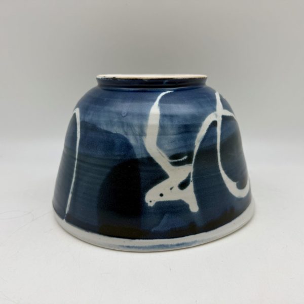 Tall Brush-Design Bowl by Margo Brown -5239 - Image 4